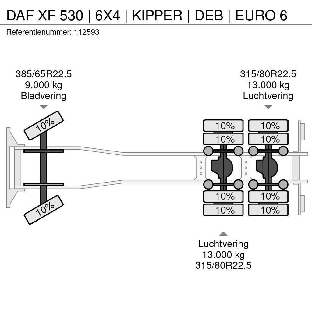 DAF XF 530 | 6X4 | KIPPER | DEB | EURO 6 Damperli kamyonlar