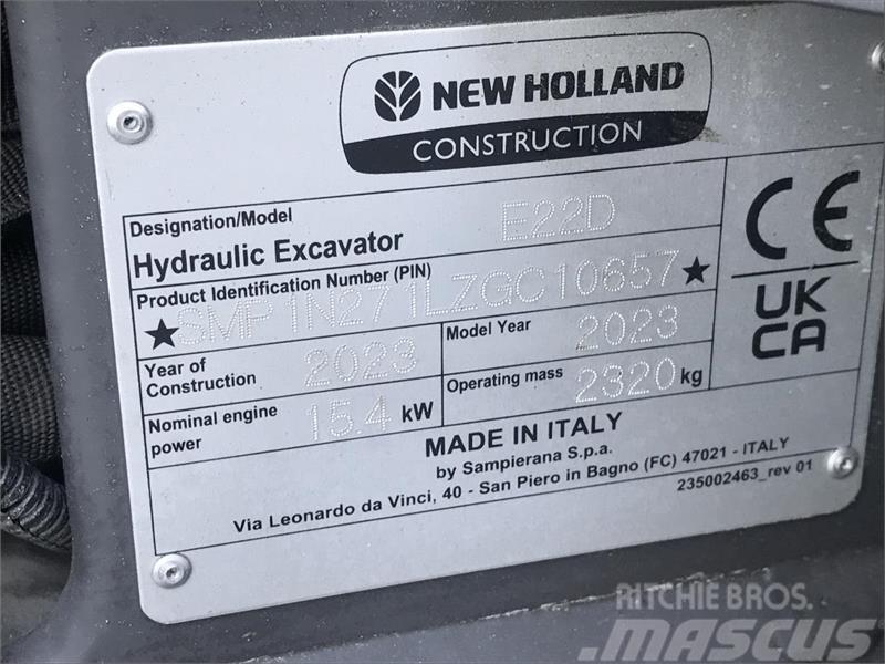 New Holland E22D MINIGRAVER DEMO Mini ekskavatörler, 7 tona dek