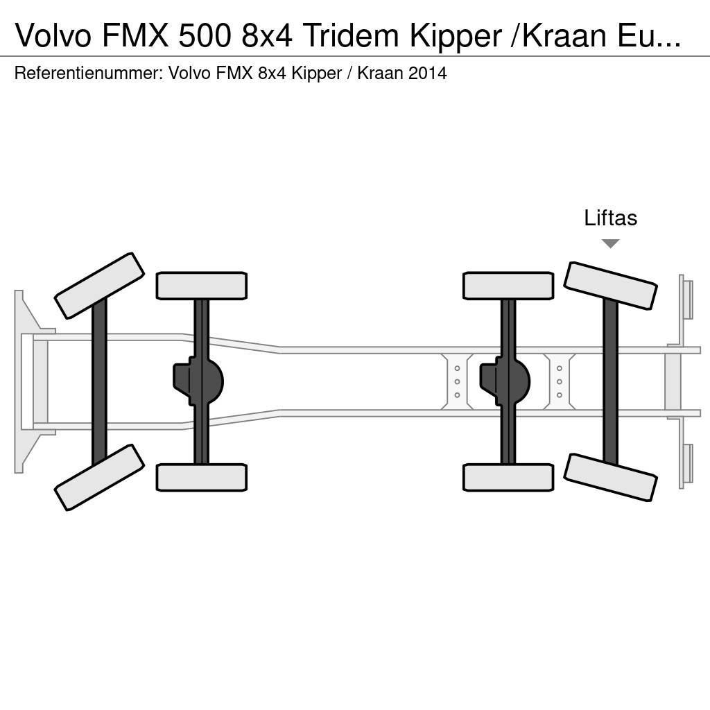 Volvo FMX 500 8x4 Tridem Kipper /Kraan Euro 6 Damperli kamyonlar