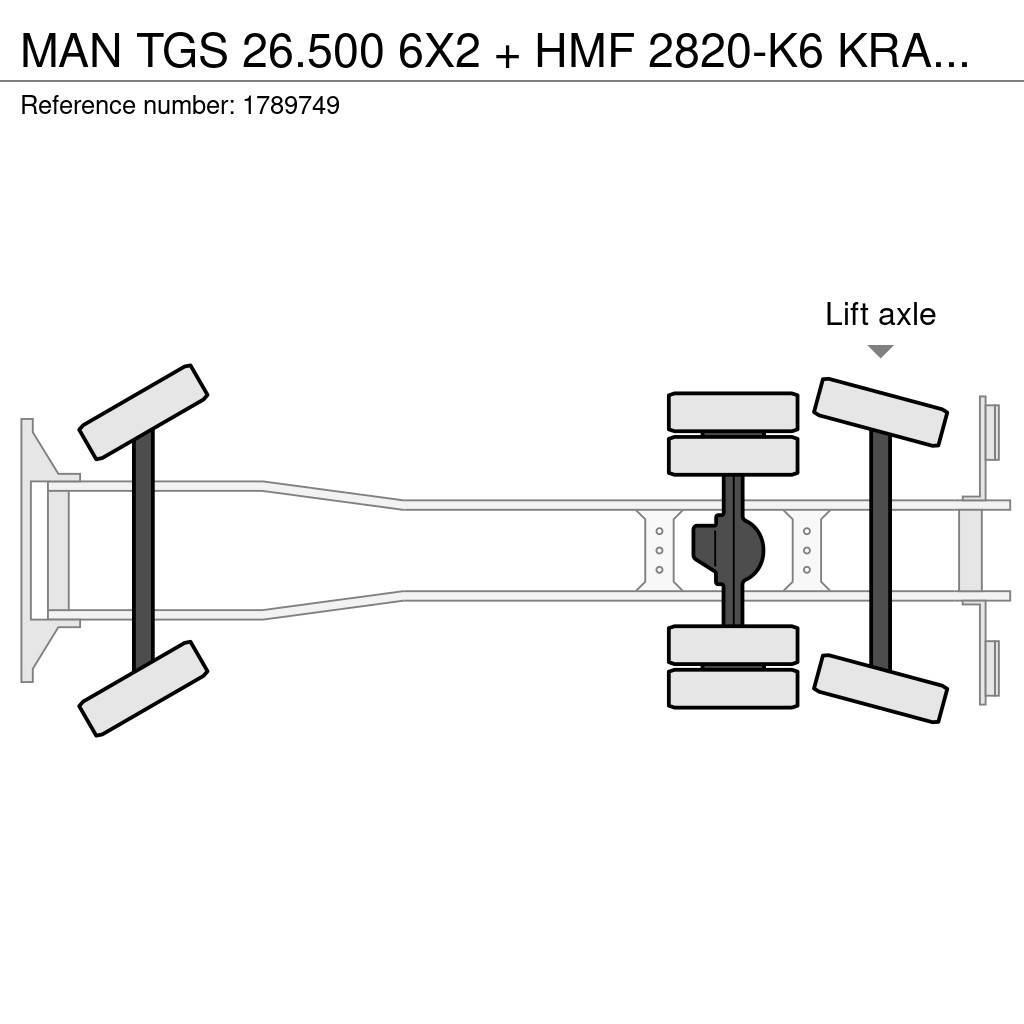 MAN TGS 26.500 6X2 + HMF 2820-K6 KRAAN/KAN/CRANE/GRUA Araç üzeri vinçler