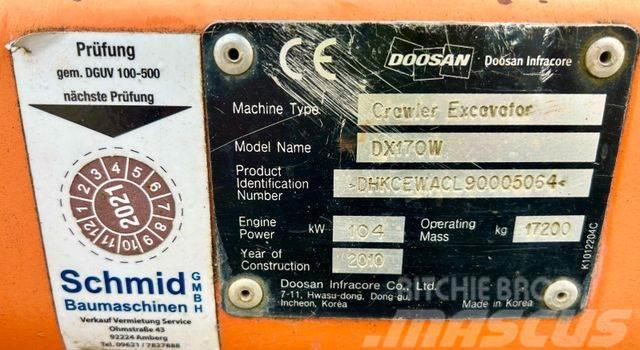 Doosan DX 170W Mobilbagger Lastik tekerli ekskavatörler