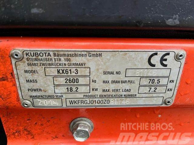 Kubota Minibagger KX 61 Minibagger 2245h, incl. Grabn+T Mini ekskavatörler, 7 tona dek