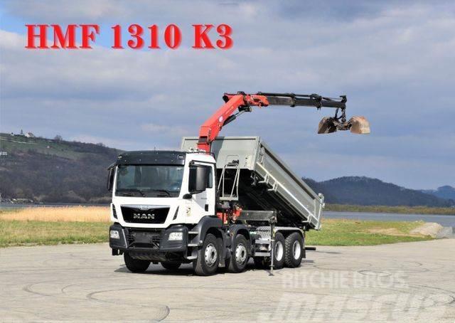 MAN TGS 35.480 * KIPPER 5,30m + HMF 1310-K3FUNK* 8x4 Damperli kamyonlar