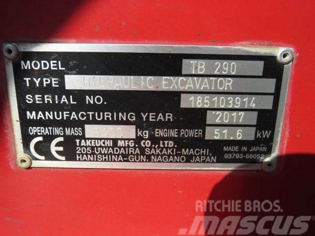 Takeuchi TB 290 Minibagger Powertilt+Löffel nur 2041,5h Mini ekskavatörler, 7 tona dek
