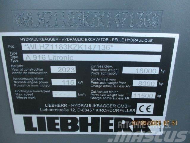 Liebherr A 916 Litronic G6.0-D Lastik tekerli ekskavatörler