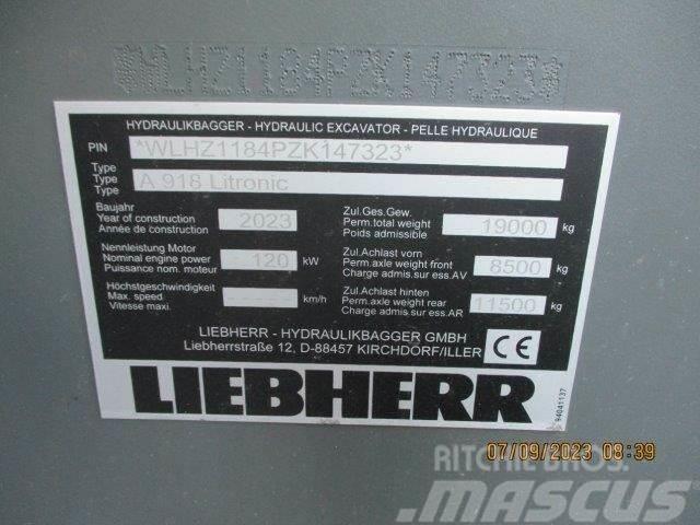 Liebherr A 918 Litronic G6.0-D Lastik tekerli ekskavatörler