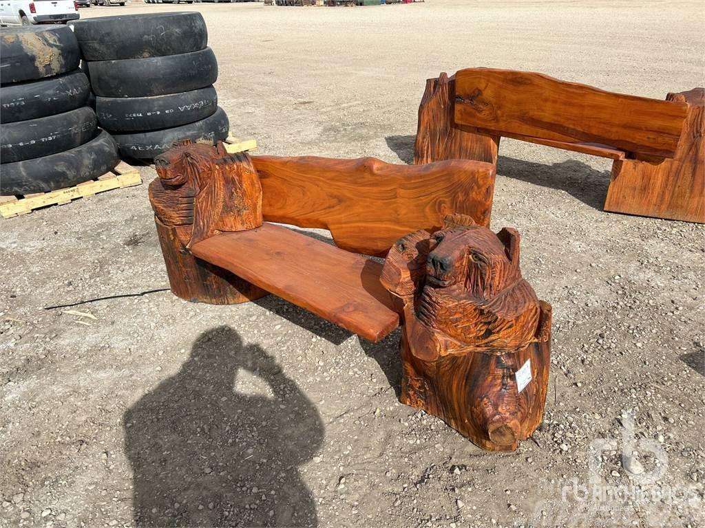  Cedar Chainsaw Carved Bear Benc ... Diger