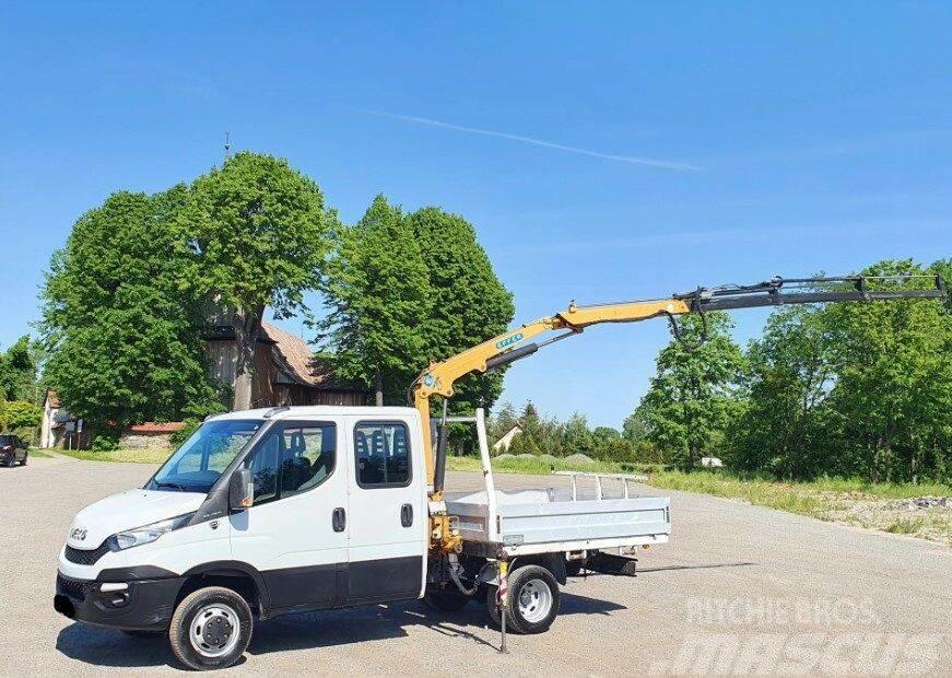 Iveco Daily 35C15 Doka Flatbed Crane Effer 28/3S Flatbed / Dropside trucks