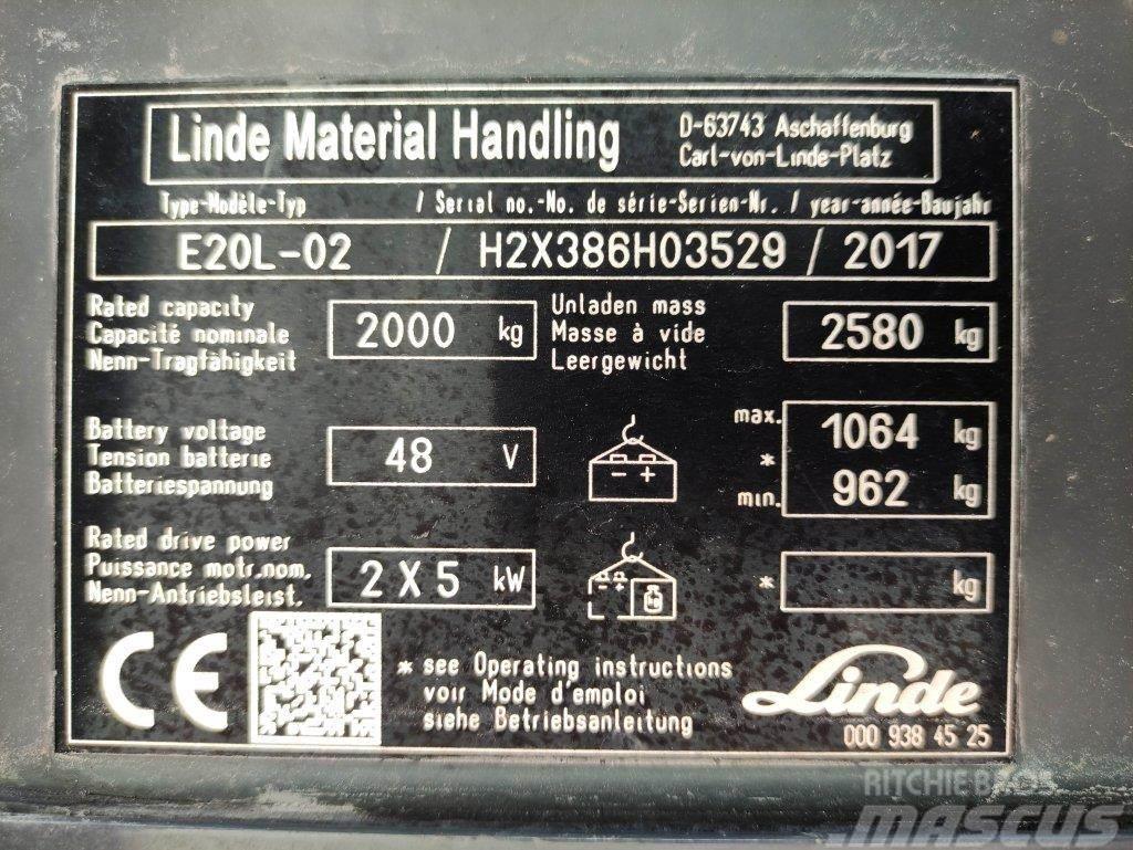 Linde E20L-02-386 Elektrikli forkliftler