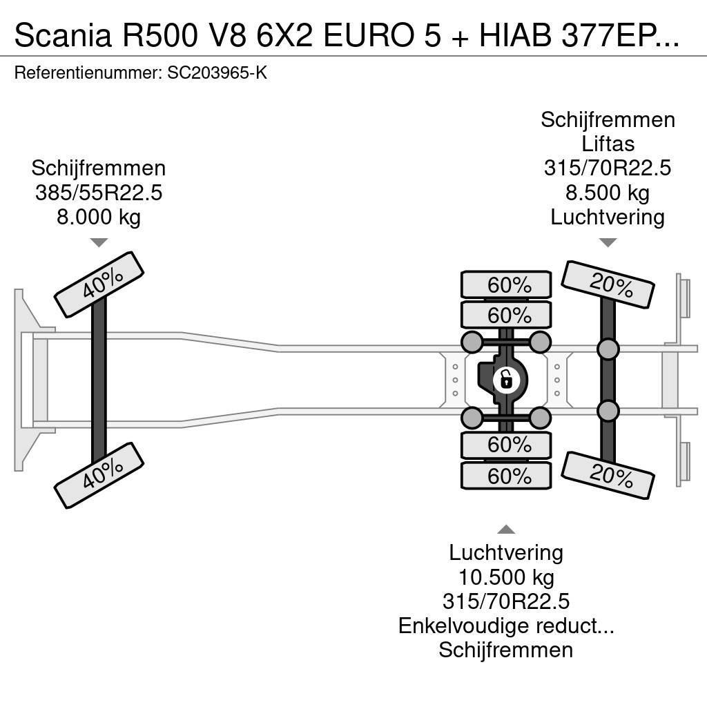 Scania R500 V8 6X2 EURO 5 + HIAB 377EP-4XS + REMOTE CONTR Yol-Arazi Tipi Vinçler (AT)