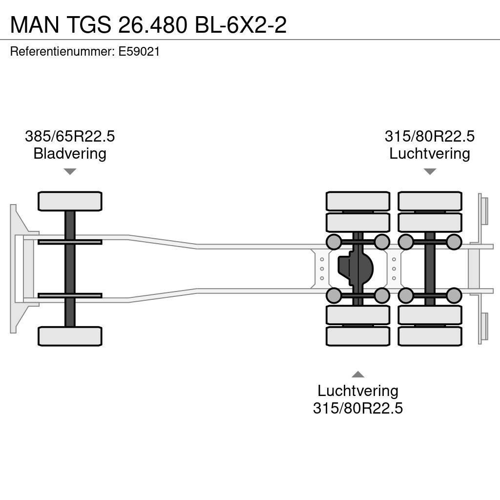 MAN TGS 26.480 BL-6X2-2 Römorklar, konteyner