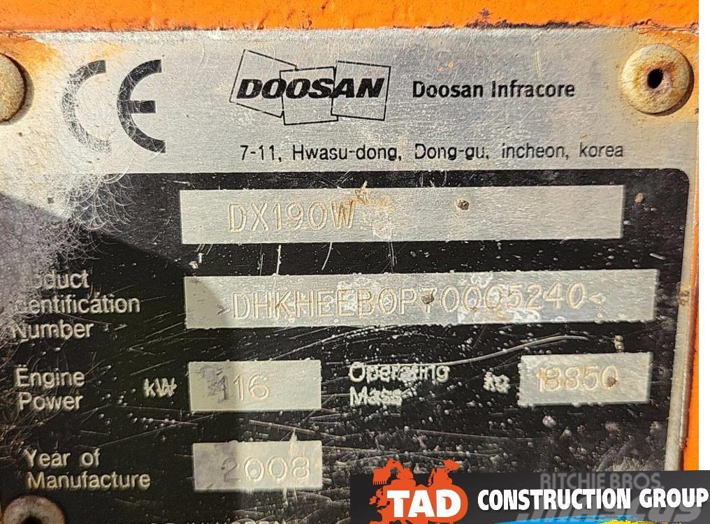 Doosan DX 190 W Lastik tekerli ekskavatörler