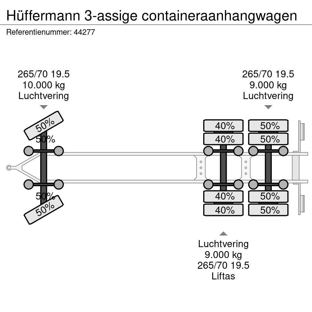 Hüffermann 3-assige containeraanhangwagen Çekiciler, konteyner