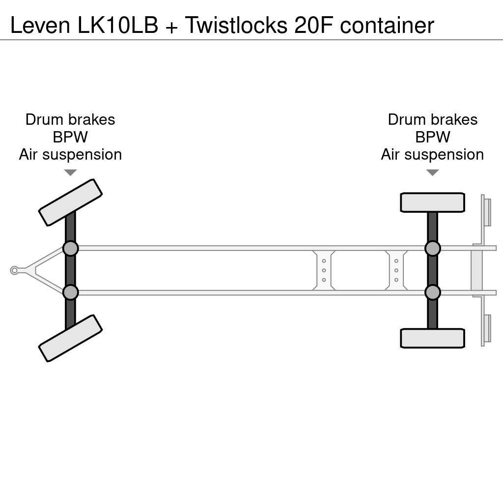  Leven LK10LB + Twistlocks 20F container Flatbed römorklar
