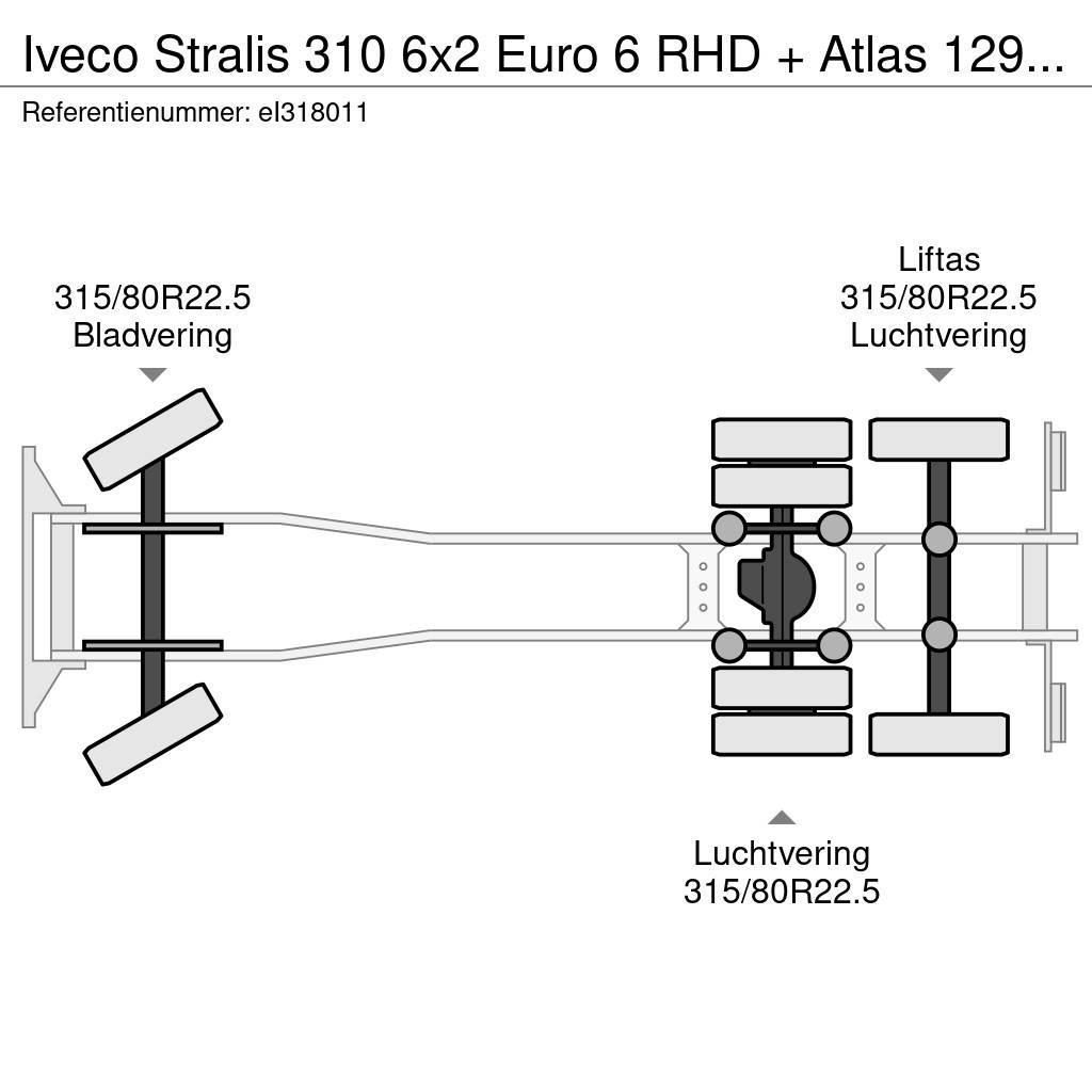 Iveco Stralis 310 6x2 Euro 6 RHD + Atlas 129.3 crane Flatbed kamyonlar