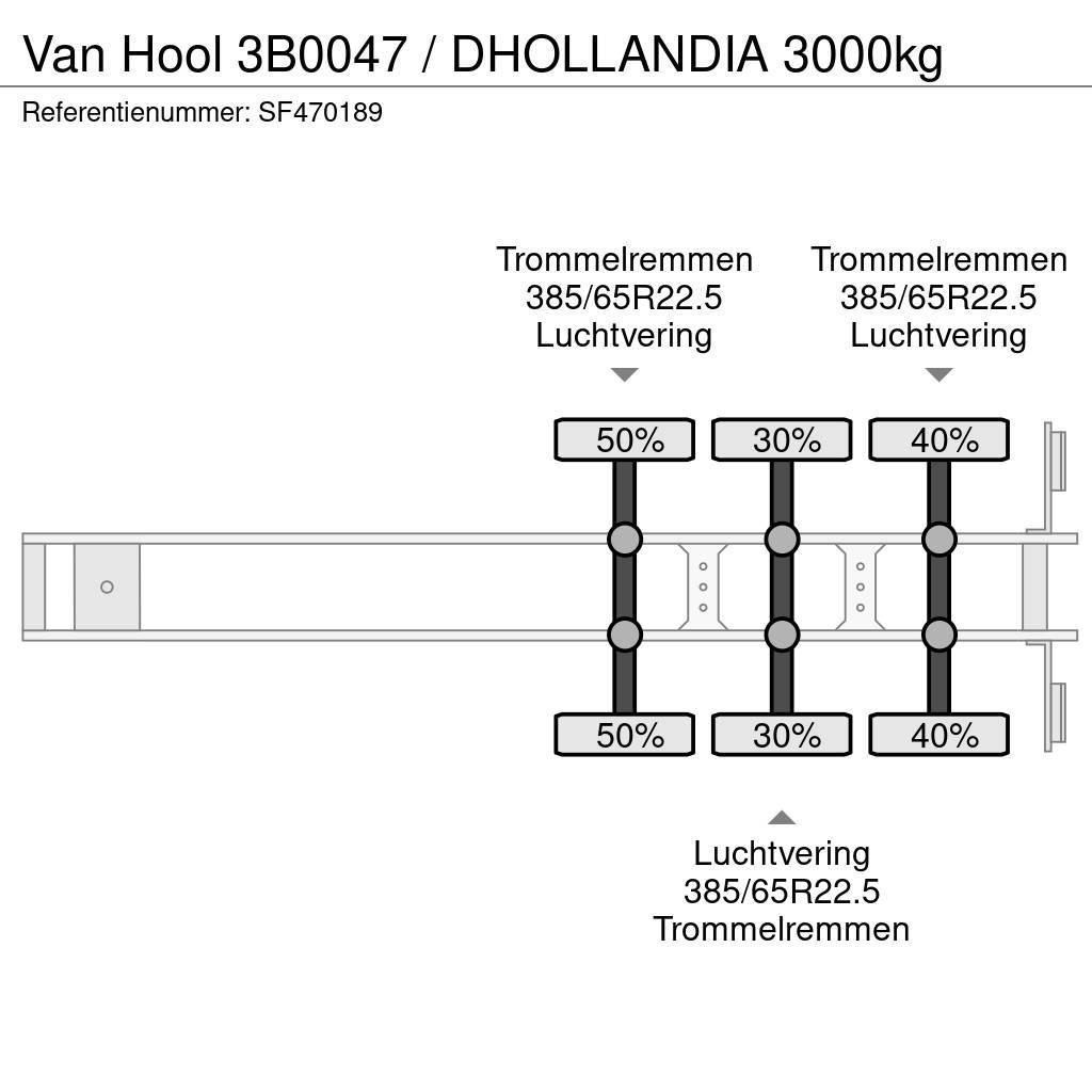 Van Hool 3B0047 / DHOLLANDIA 3000kg Kapali kasa yari römorklar