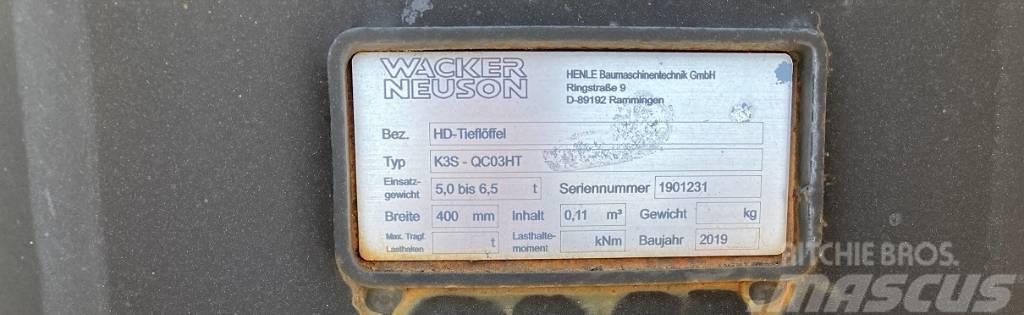 Wacker Neuson Tieflöffel 400mm QC03HT Heavy Duty Kırıcı kepçeler