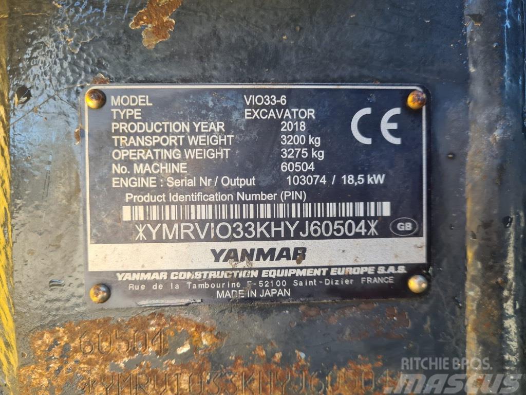 Yanmar VIO33-6 Mini ekskavatörler, 7 tona dek