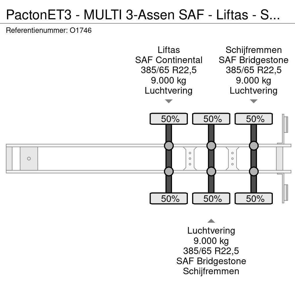 Pacton ET3 - MULTI 3-Assen SAF - Liftas - Schijfremmen - Konteyner yari çekiciler