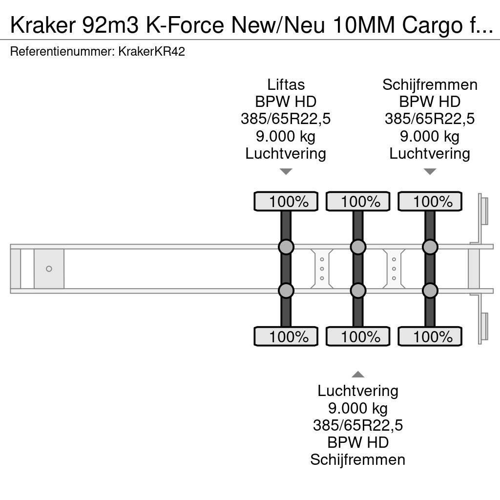 Kraker 92m3 K-Force New/Neu 10MM Cargo floor Liftas Alumi Kayar zemin yarı römorklar