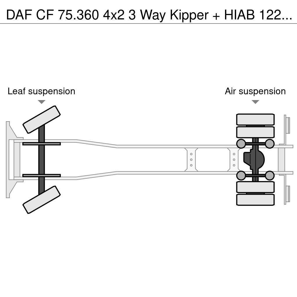 DAF CF 75.360 4x2 3 Way Kipper + HIAB 122 E-3 Hiduo Damperli kamyonlar