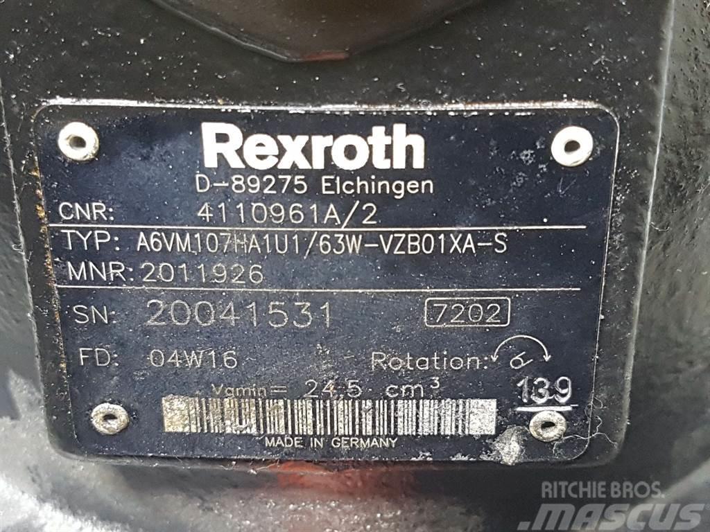 Ahlmann AS50-4110961A-Rexroth A6VM107HA1U1/63W-Drive motor Hidrolik
