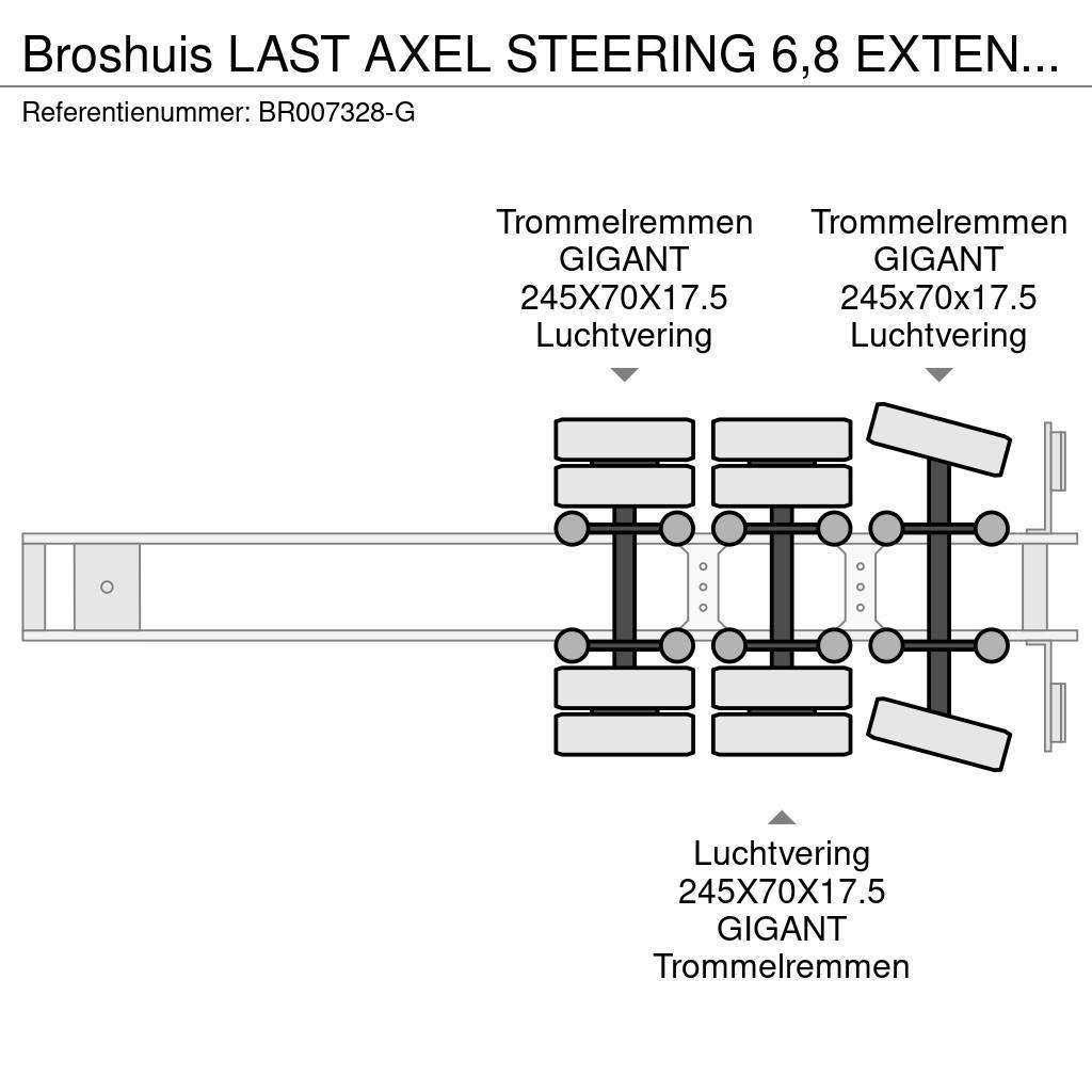 Broshuis LAST AXEL STEERING 6,8 EXTENDABLE Low loader yari çekiciler