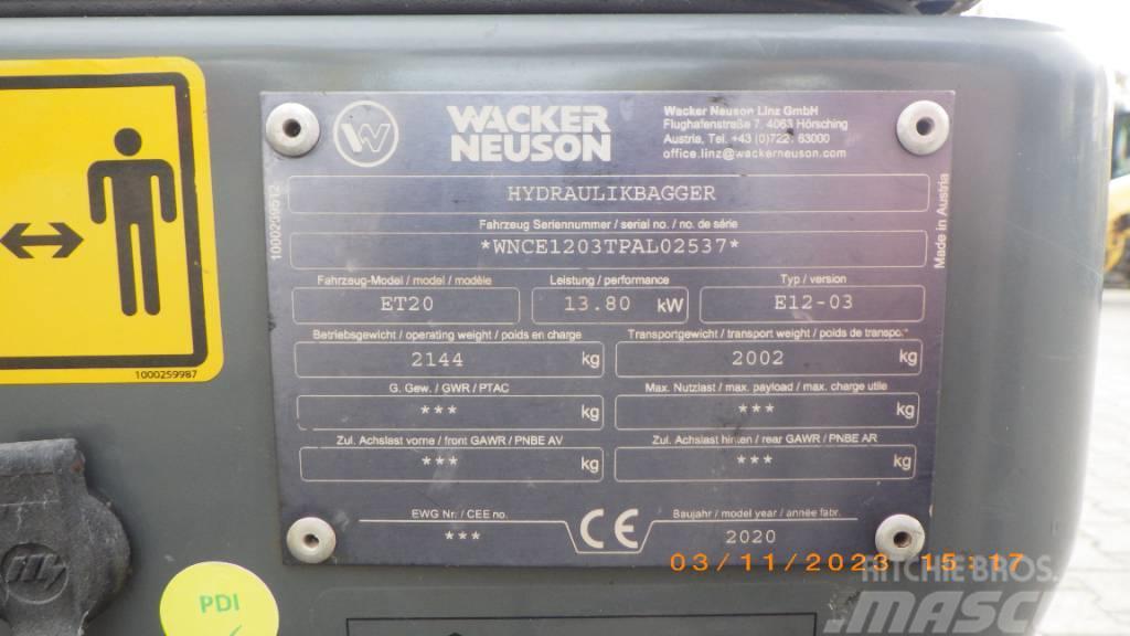 Wacker Neuson ET 20 Paletli ekskavatörler
