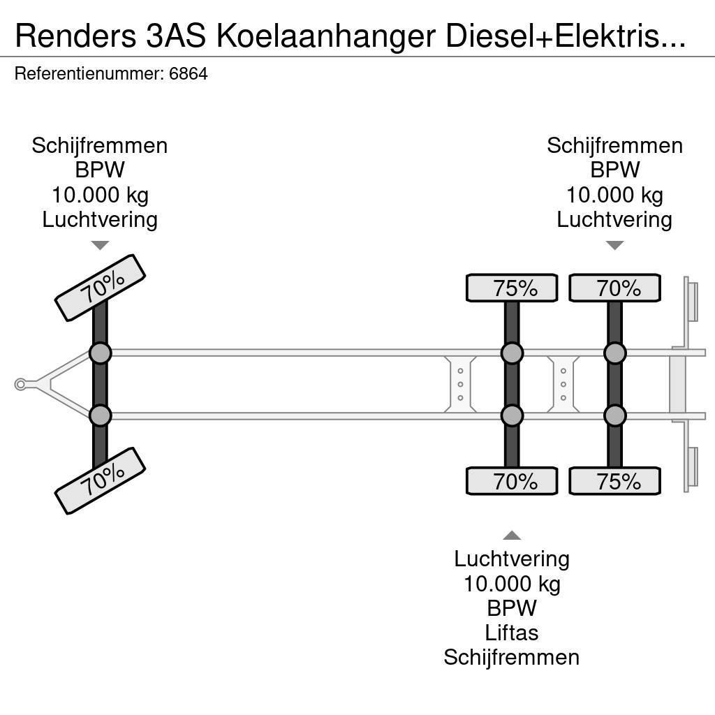 Renders 3AS Koelaanhanger Diesel+Elektrisch 10T assen Frigofrik römorklar