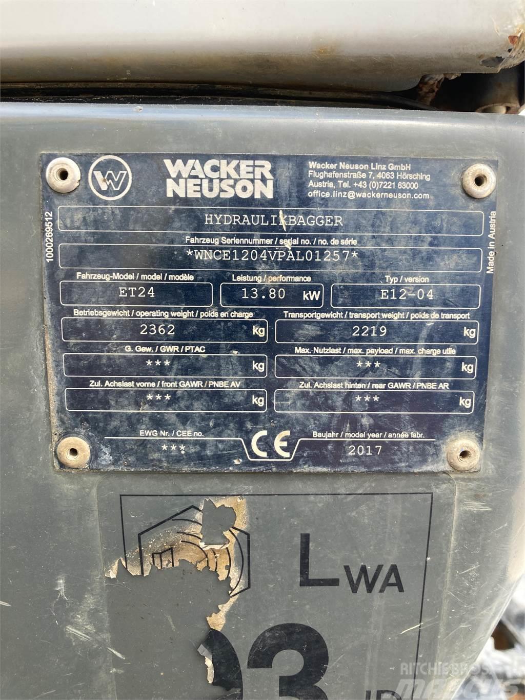 Wacker Neuson ET24 Mini ekskavatörler, 7 tona dek
