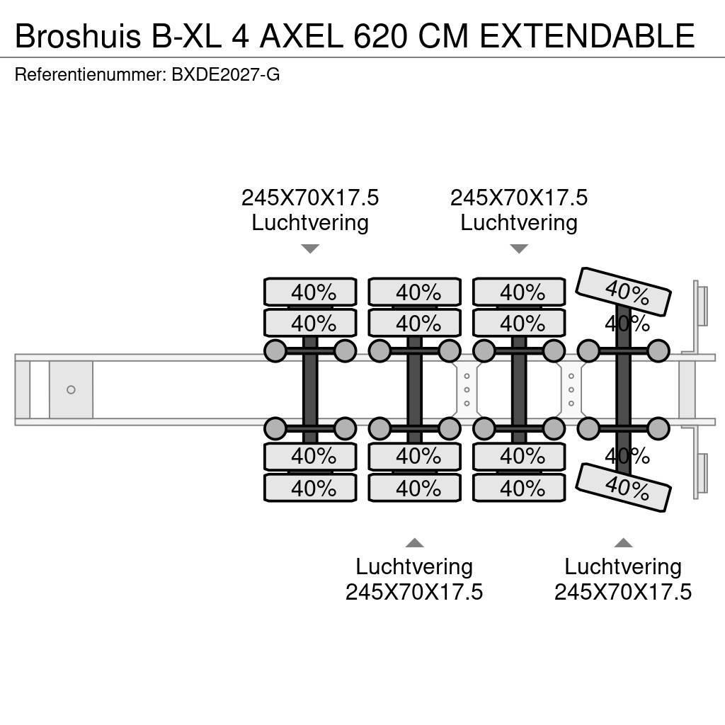 Broshuis B-XL 4 AXEL 620 CM EXTENDABLE Low loader yari çekiciler