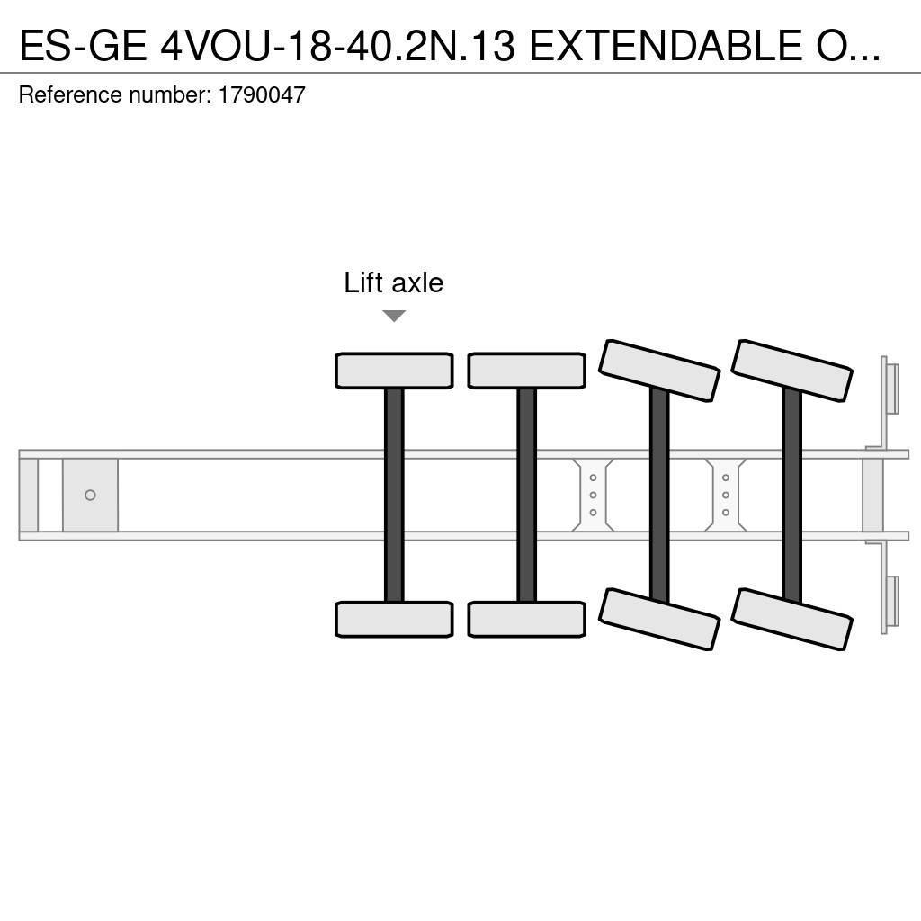 Es-ge 4VOU-18-40.2N.13 EXTENDABLE OPLEGGER/TRAILER/AUFLI Flatbed çekiciler