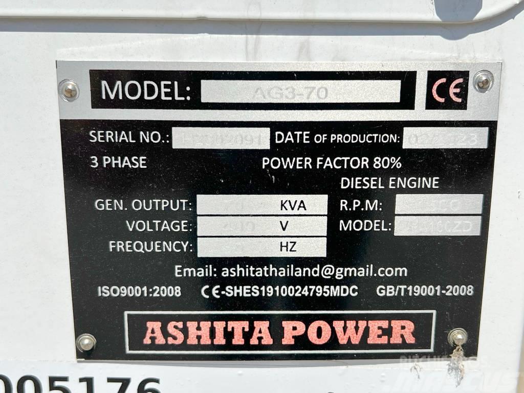 Ashita AG3-70 - 70 KVA New / Unused / CE Certified Dizel Jeneratörler
