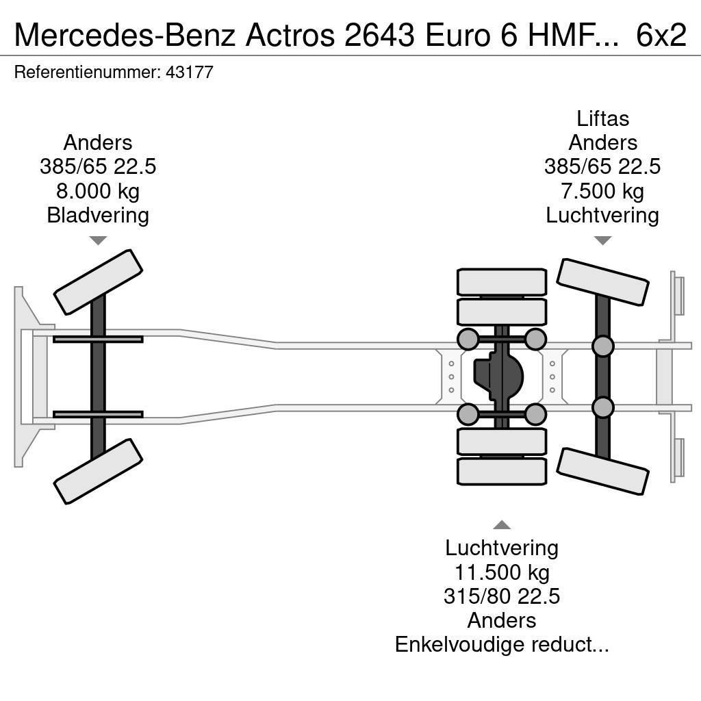 Mercedes-Benz Actros 2643 Euro 6 HMF 23 Tonmeter laadkraan Vinçli kamyonlar