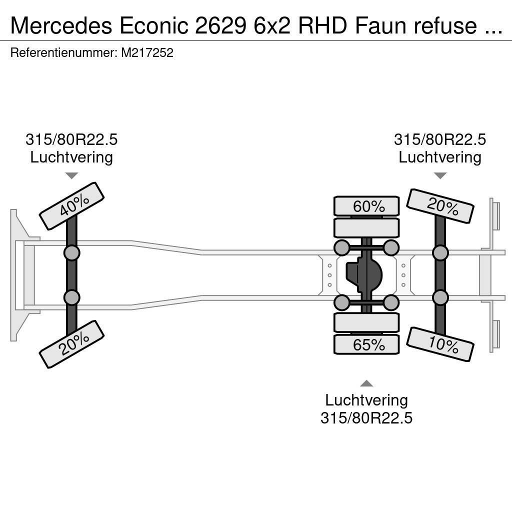 Mercedes-Benz Econic 2629 6x2 RHD Faun refuse truck Atik kamyonlari