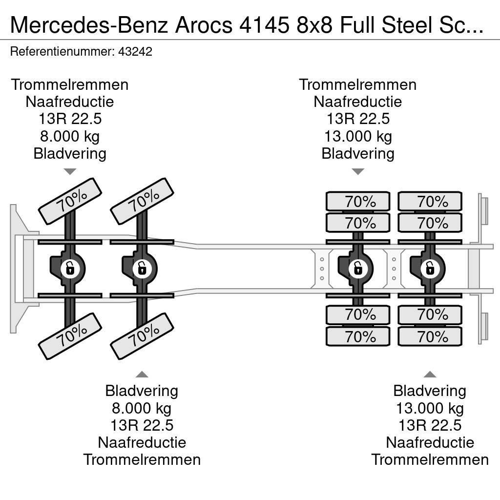Mercedes-Benz Arocs 4145 8x8 Full Steel Schmitz 24 m³ kipper Damperli kamyonlar