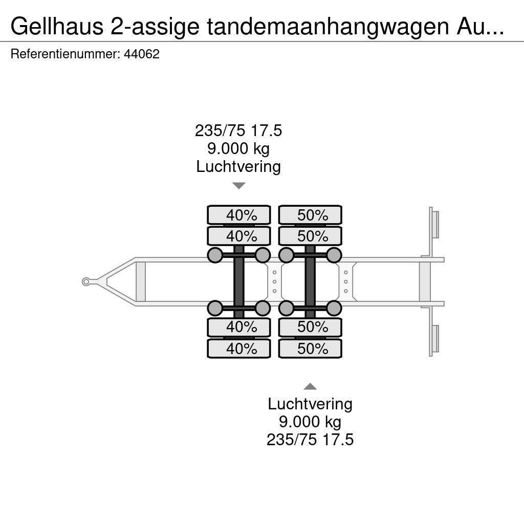  GELLHAUS 2-assige tandemaanhangwagen Ausziehbar Flatbed römorklar