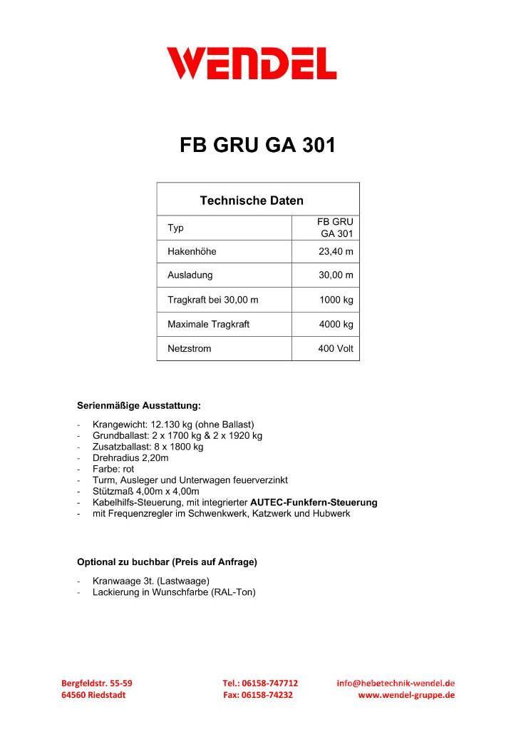 FB GRU GA 301 - Turmdrehkran - Baukran - Kran Kule vinçler