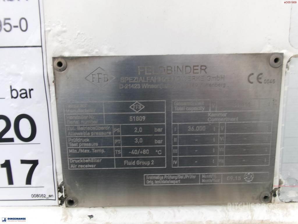 Feldbinder Powder tank alu 36 m3 / 1 comp Tanker yari çekiciler