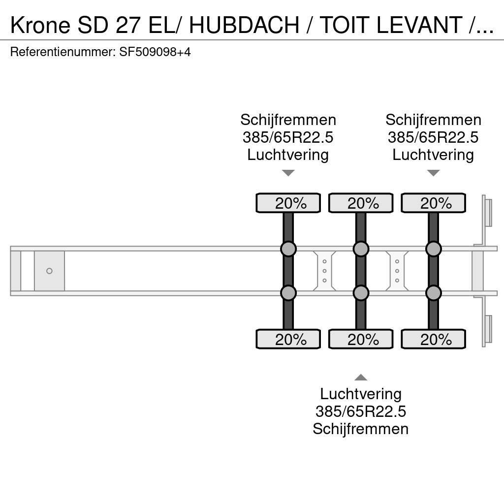 Krone SD 27 EL/ HUBDACH / TOIT LEVANT / HEFDAK / COIL / Perdeli yari çekiciler