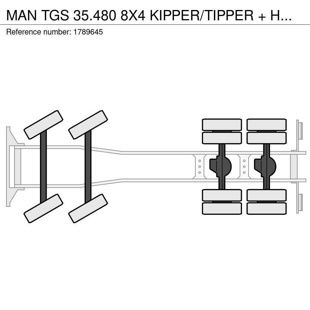 MAN TGS 35.480 8X4 KIPPER/TIPPER + HMF 2620-K5 KRAAN/K Araç üzeri vinçler