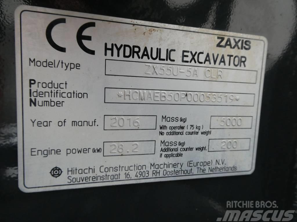 Hitachi ZX 55 U-5 A CLR Mini ekskavatörler, 7 tona dek