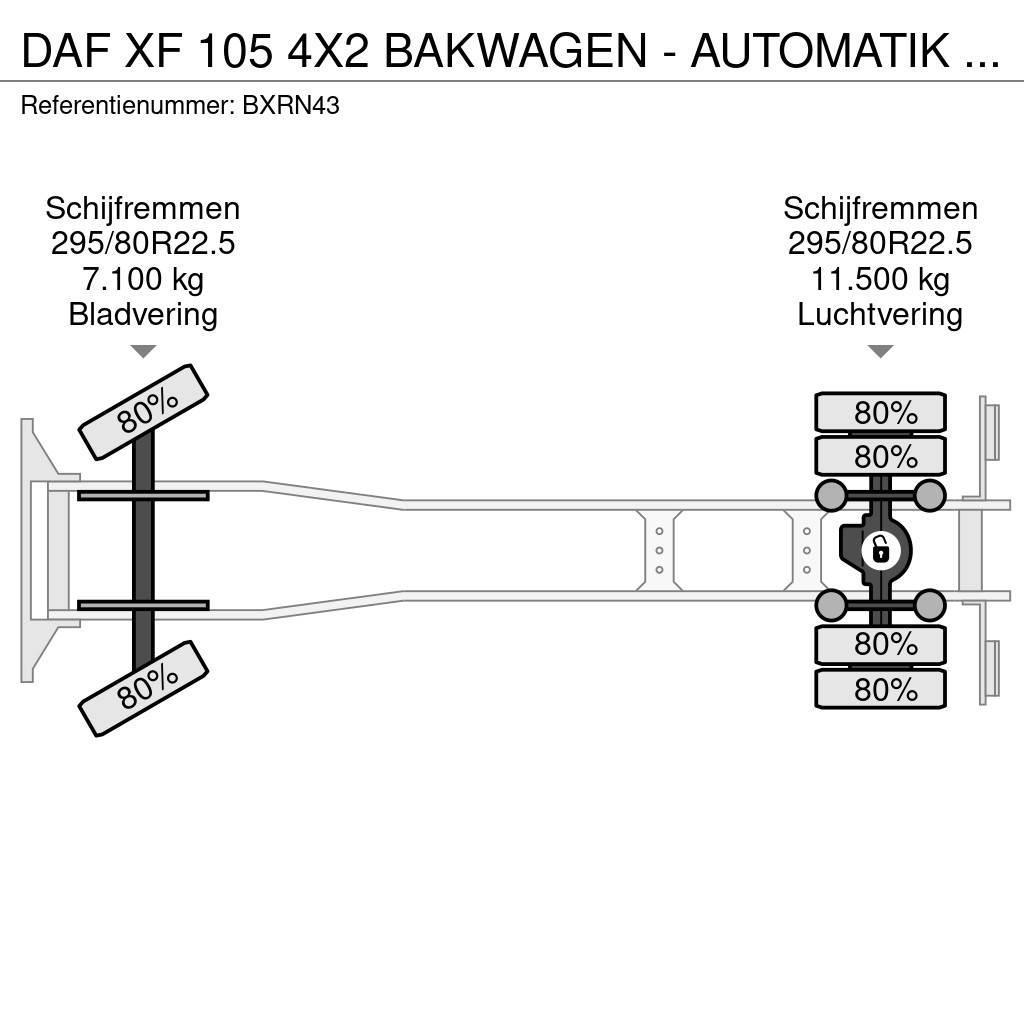 DAF XF 105 4X2 BAKWAGEN - AUTOMATIK - LESAUTO - LOW MI Kapali kasa kamyonlar