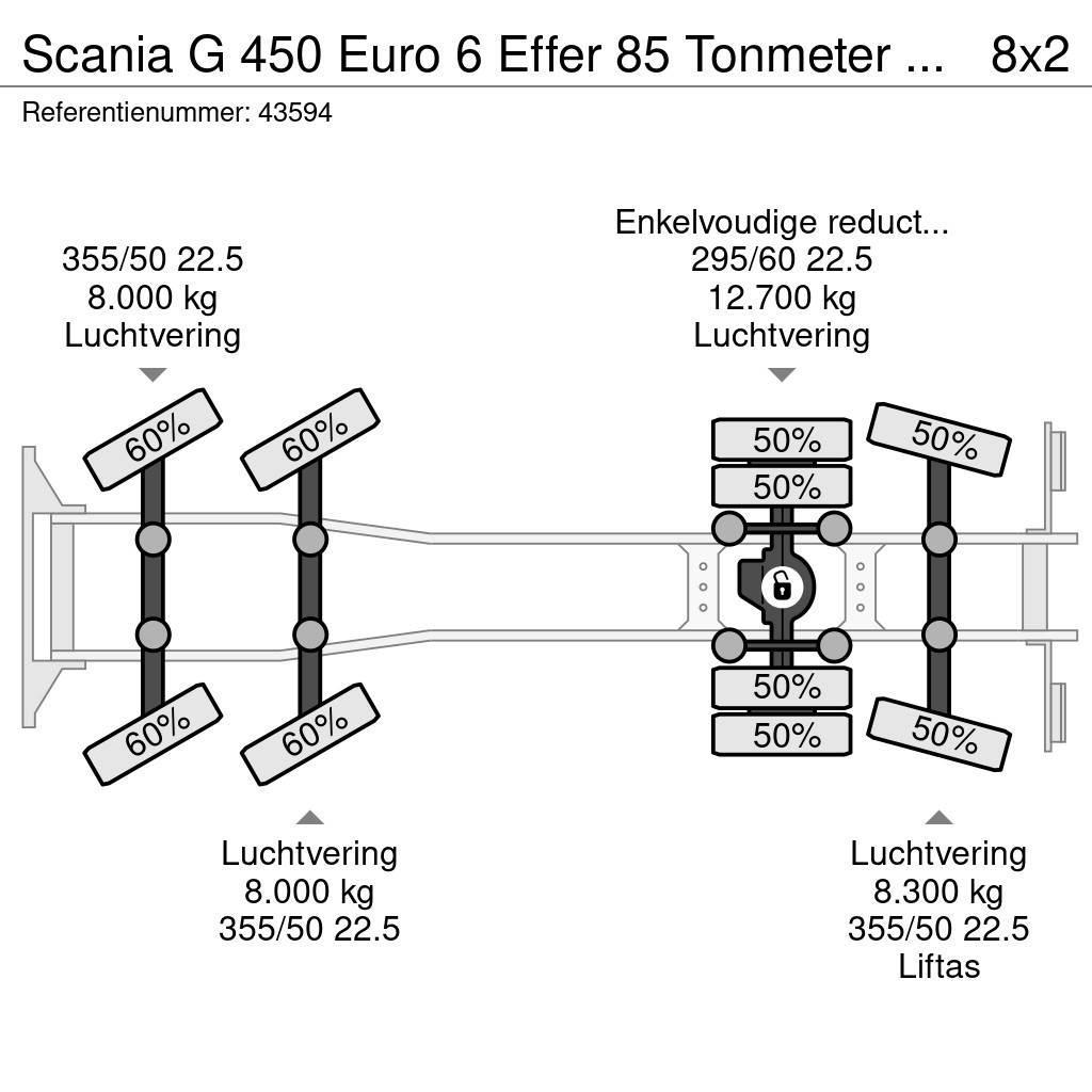 Scania G 450 Euro 6 Effer 85 Tonmeter laadkraan Yol-Arazi Tipi Vinçler (AT)