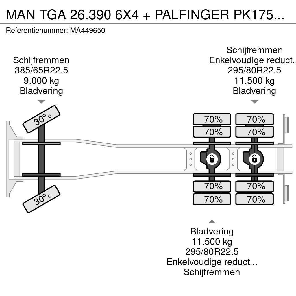 MAN TGA 26.390 6X4 + PALFINGER PK17502 + TIPPER - FULL Damperli kamyonlar