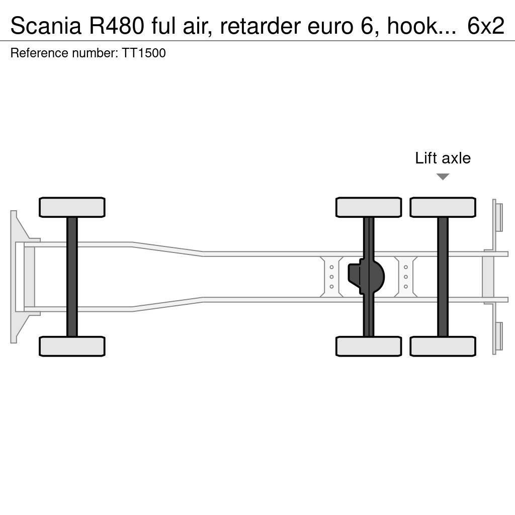 Scania R480 ful air, retarder euro 6, hooklift Vinçli kamyonlar