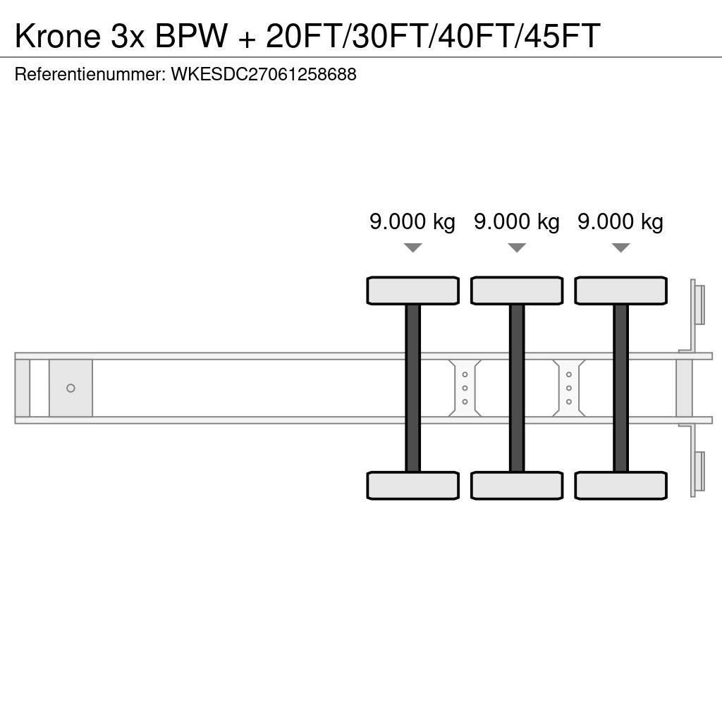Krone 3x BPW + 20FT/30FT/40FT/45FT Konteyner yari çekiciler