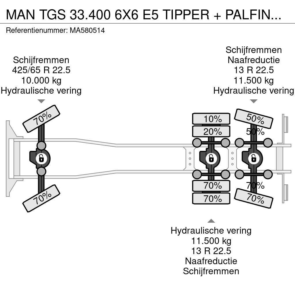 MAN TGS 33.400 6X6 E5 TIPPER + PALFINGER EPSILON Damperli kamyonlar