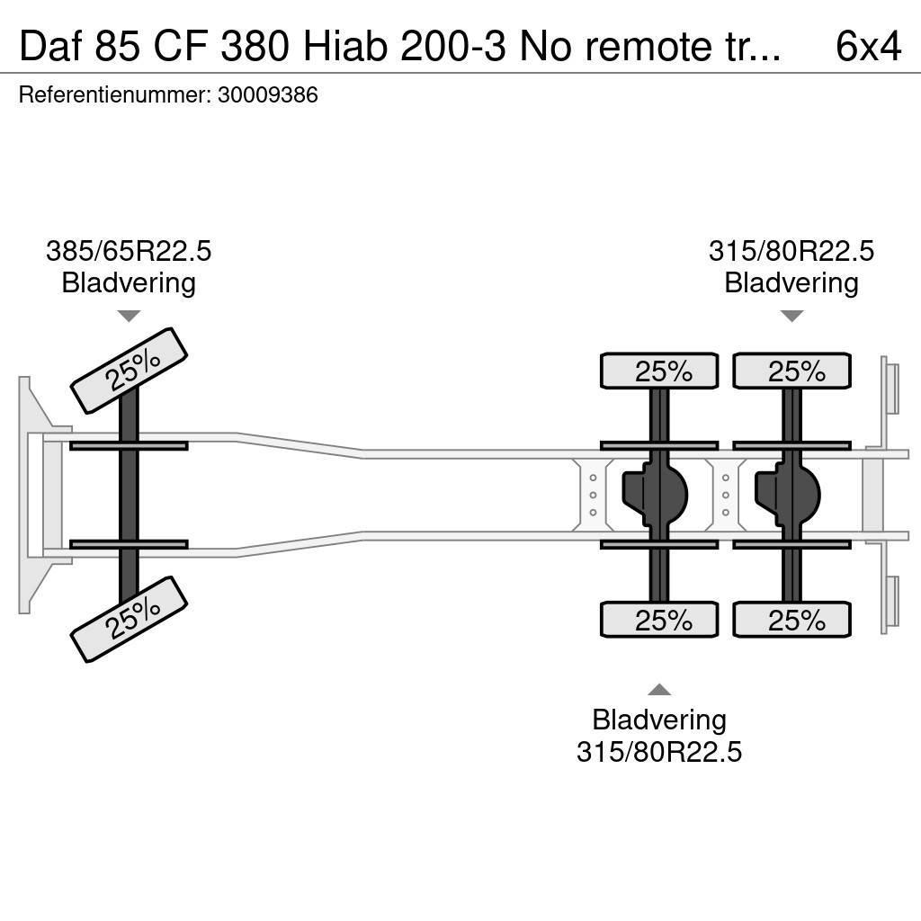DAF 85 CF 380 Hiab 200-3 No remote tractor-tipper Araç üzeri vinçler