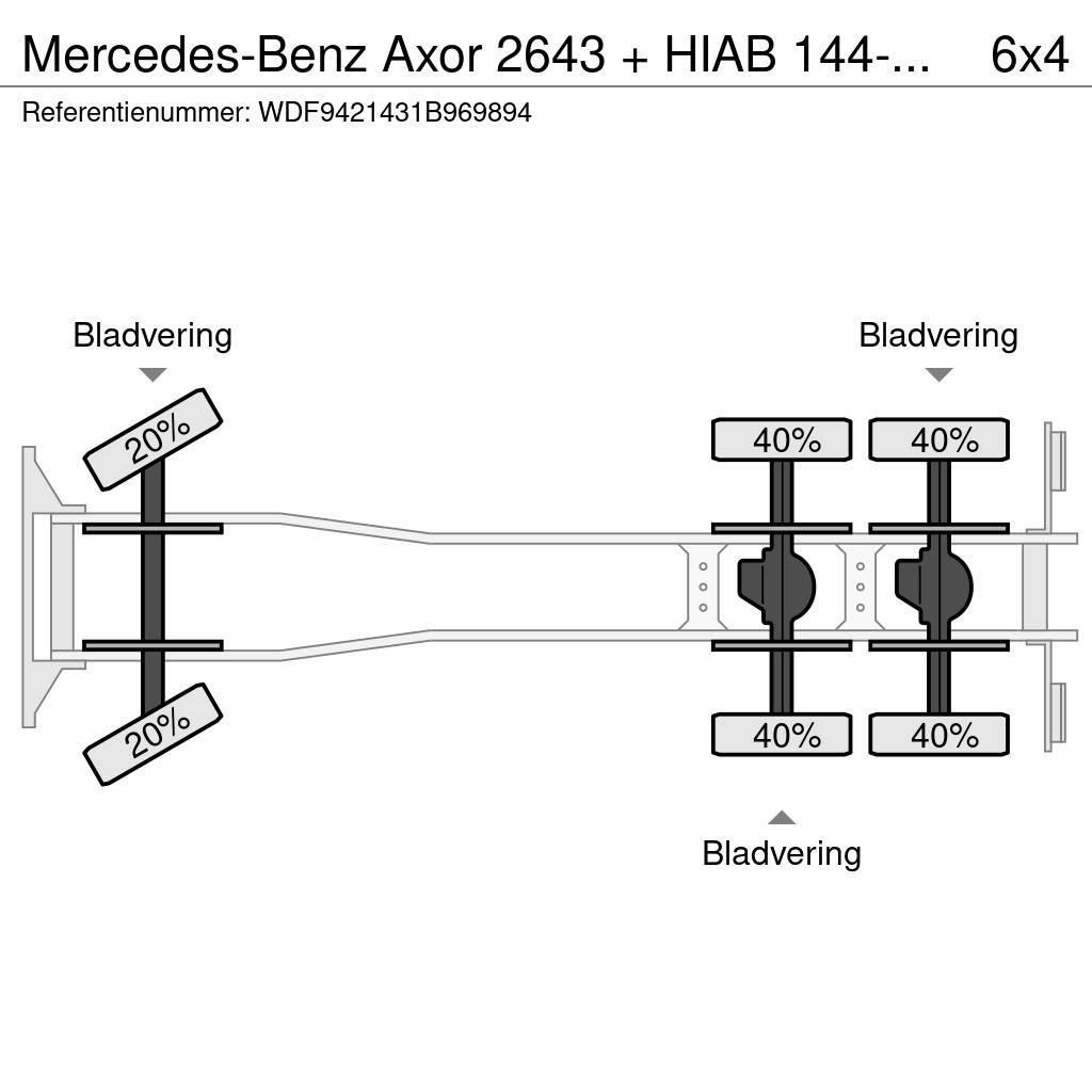 Mercedes-Benz Axor 2643 + HIAB 144-3+REMOTE + EURO 5 + 6X4 BIG A Yol-Arazi Tipi Vinçler (AT)
